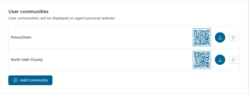 agent profile communities selection