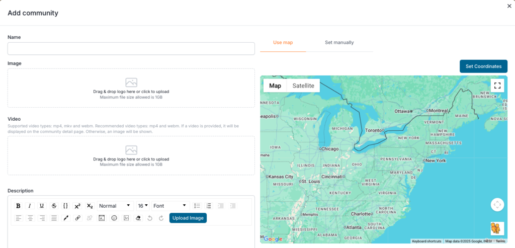 Admin: Communities community add