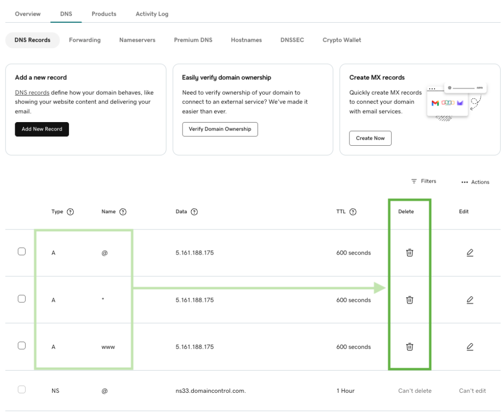 Admin: Website DNS Settings dns 4