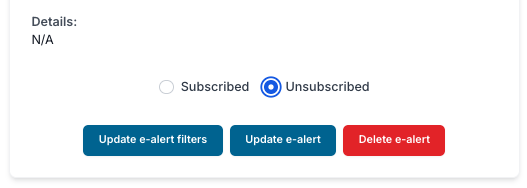 Intelligent E-Alerts e alert unsubscribe