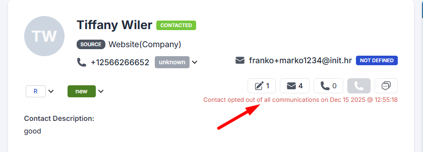 contact record opt-out status