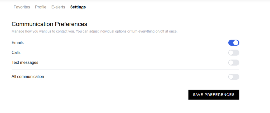 unsubscribe preferences page