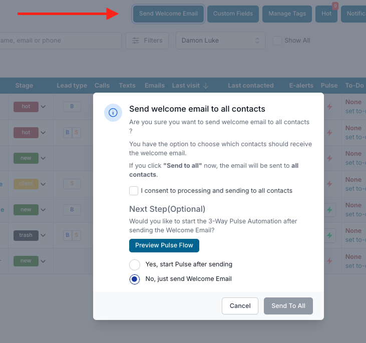 new lead welcome email