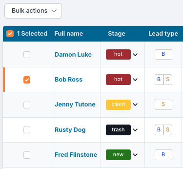 new leads select one