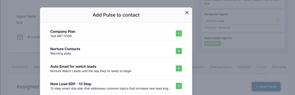 Pulse365 Drip Campaigns pulse enroll 3