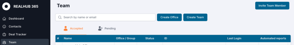 Admin: Teams teams header