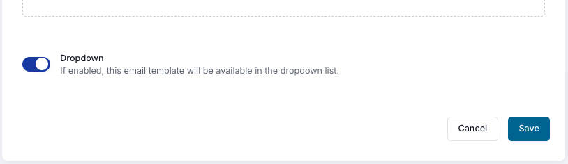 Templates template dropdown
