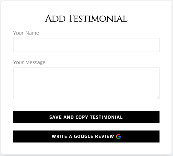 testimonial interface