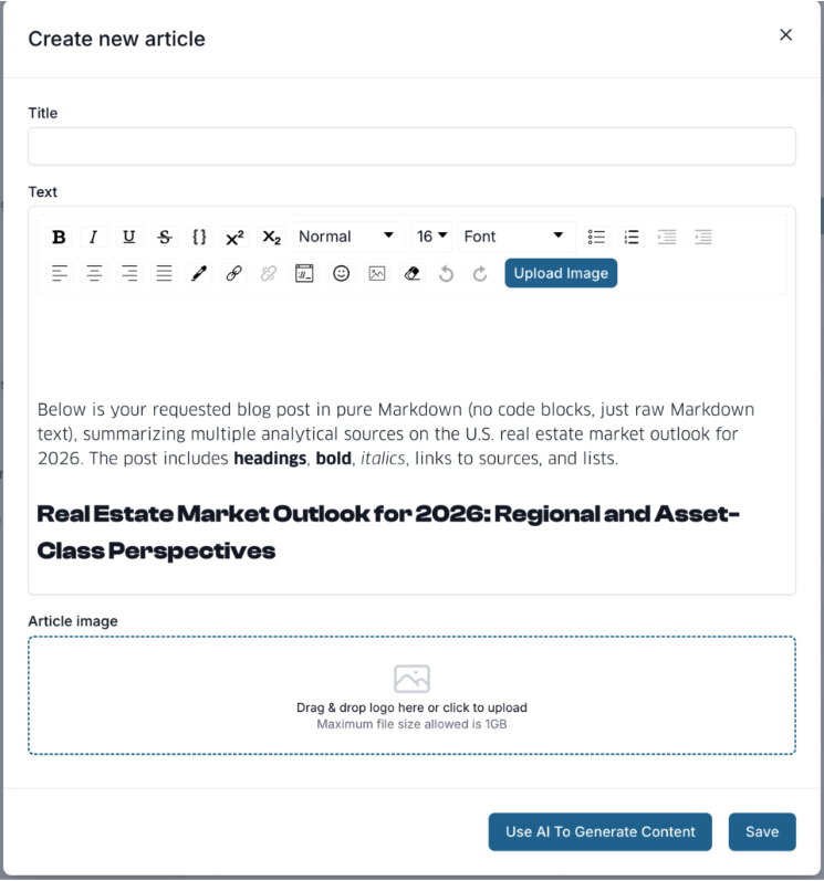 Website: Blog website blog create new