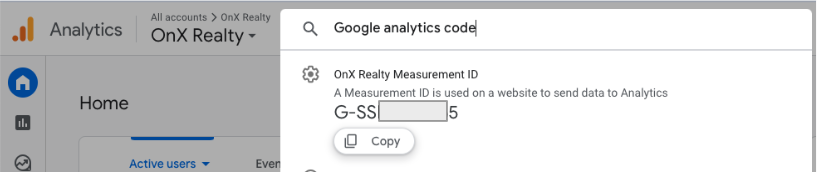 website google analytics code