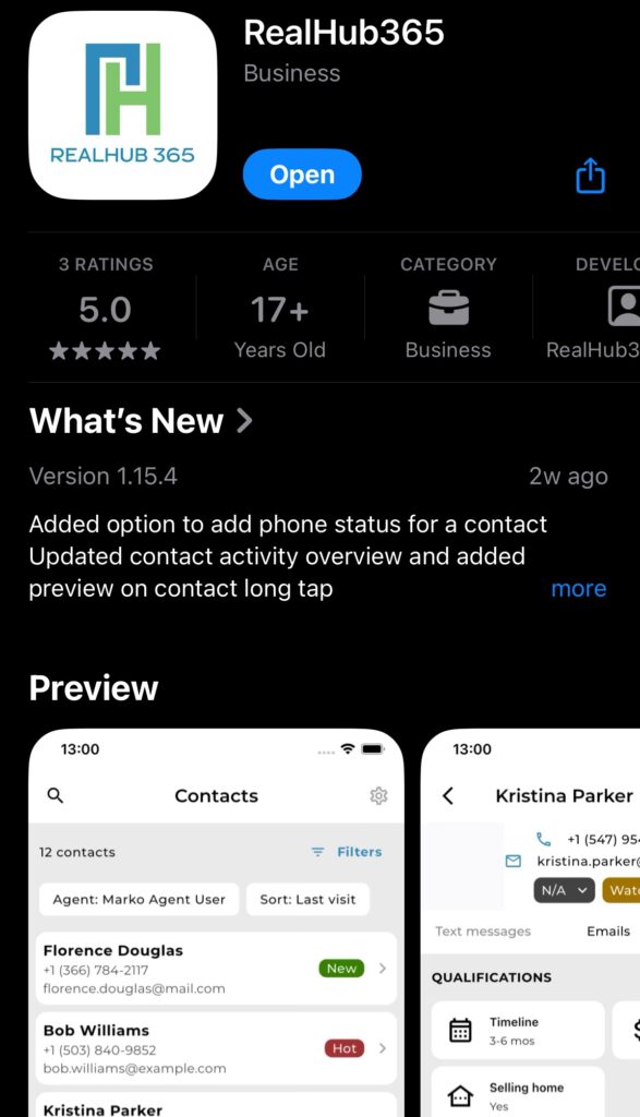 Mobile CRM app store