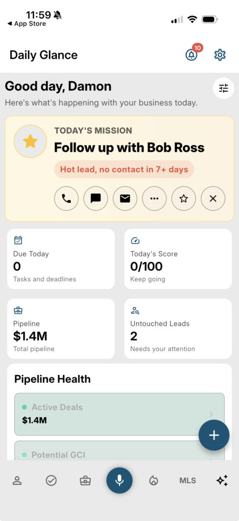mobile daily glance